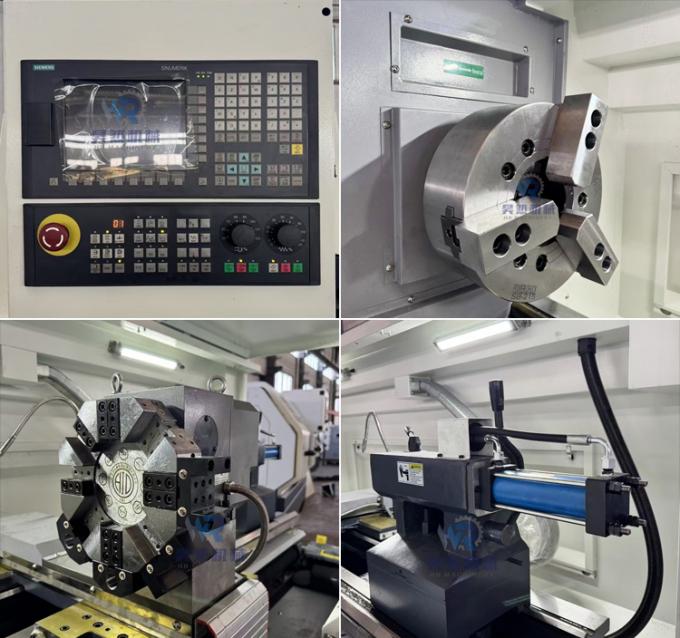 380V Ck6163 수평 자동 CNC 턴 머신 105mm 스핀들 뚫림 1